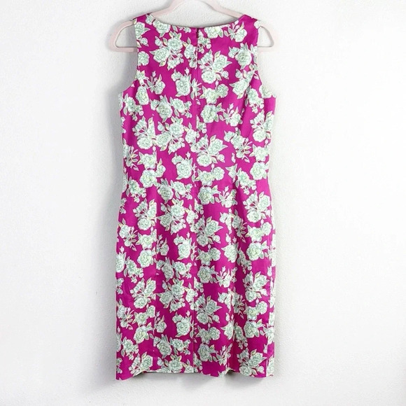 Brooks Brothers 346 Sleeveless Cotton Floral Shift Dress Pink Green size 8 - Picture 3 of 13